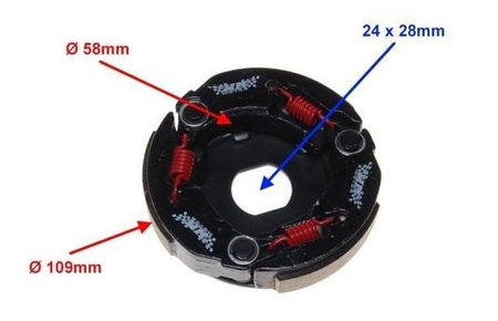Szczęki sprzęgła tylnego skuter 2T Minarelli Tuning 109 mm
