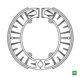Szczęki hamulcowe przód/tył ktm mx 250 '82, tył ktm gs 175 '77-'82 (181x25mm)