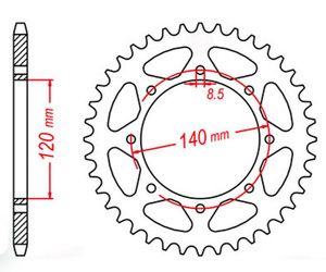 ZĘBATKA TYLNA 491 44 KAWASAKI KLE 500 '91-'07 (JTR487.44) (ŁAŃC. 520)
