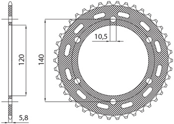 Zębatka tylna 475 42 kawasaki klr 250 '84-'05 (jtr1490.42) (łańc. 520) (47542jt)