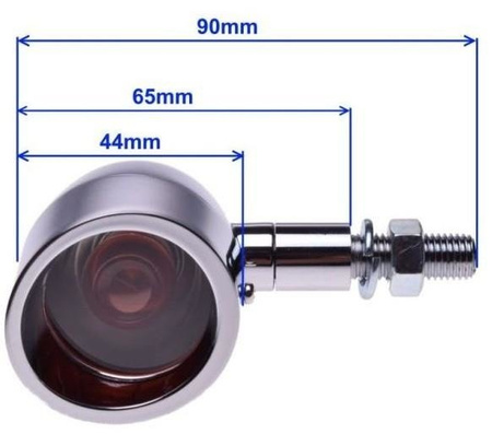 Kierunkowskazy motocyklowe chrom ze Wspornikiem 12V 23W