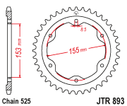 Zębatka napędowa Jt Jtr893.38zbk