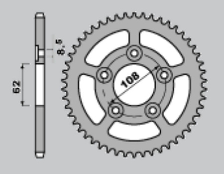Zębatka tylna 714 39 aprilia rs 125 93-05 (701-39) (jtr701.390