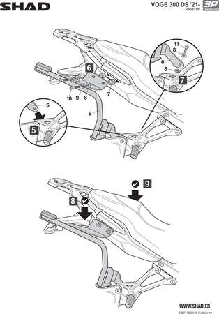 Stelaż do kufrów bocznych Shad 3P do Voge 300DS