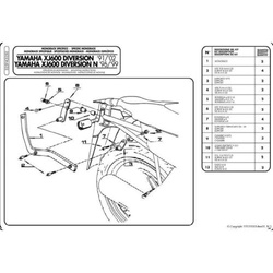 Stelaż Kufra Centralnego Yamaha Xj 600 Diversion (91-03), Diversion N (96-99) ( Bez Płyty )