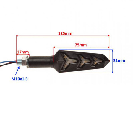 Kierunkowskaz led para czarny z białym kloszem