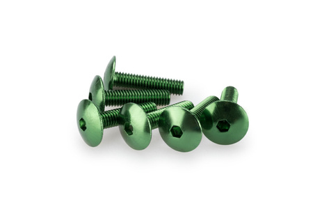 Śruby z anodyzowanego aluminium blister 6 wypukłych śrub m6x25mm zielone