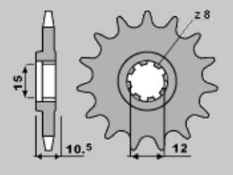 Zębatka przednia 595 13 aprilia 50 (588-13) (łańc.415)