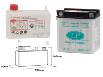 Landport akumulator yb10l-a2 12v 11ah 136x91x146 (gb10la2) obsługowy - elektrolit osobno (4) ue2019/1148