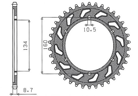 Zębatka tylna 4399 44 honda cbr 900rr '00-'03 (929,954) (jtr1306.44) (łańc. 530) (439944jt)
