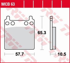 Klocki hamulcowe kh032 organic honda cb 750f supersport '75-'78, gl 1000 goldwi'74-'78 tył