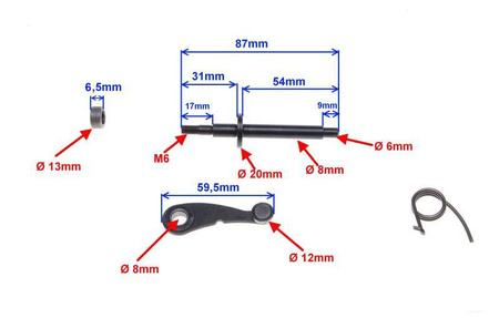 Dźwignia wałka krzywkowego AM6 Keeway kpl