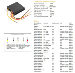 Dze regulator napięcia polaris 325/335/400/425 98-02 (oem 4060191) (esr956)