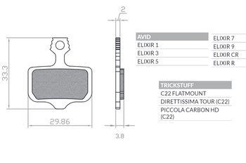 BIKE KLOCKI HAMULCOWE ROWEROWE ORGANIC MTB / SZOSA PÓŁMETALICZNE PASUJE DO AVID ELIXIR 9 / 7 / 5 / 3 / 1 / CR / R, SRAM XX, XO,DB1,DB 3, DB 5, LEVELT, LEVEL TL BR120
