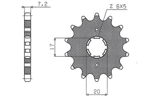 Zębatka przednia 2037 15 honda cbr 125 '04-'17, xlr 125 '98-'01, cb 125f '15-'16 (jtf1264.15) (łańc. 428) (203715jt)