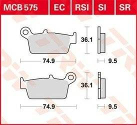 KLOCKI HAMULCOWE MOTOCYKLOWE TRW MCB575SI