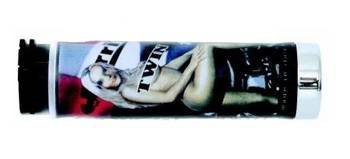 Manetki 02601- ng naked girl końcówka chrom (130 mm/22 mm) bez otworu kolor niebieski/czerwony/czarny