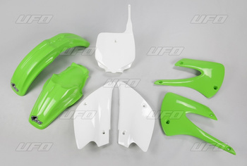 Komplet plastików kawasaki kx 85 '01-'13 kolor oem (kolor oem kx85 '01-'09, kx85 '11-'12) (zielony/biały) (ka207e999)
