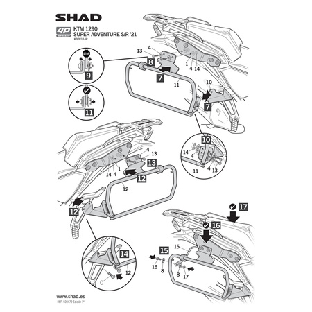 Stelaż do kufrów bocznych Shad 4P Terra do KTM 1290 SA