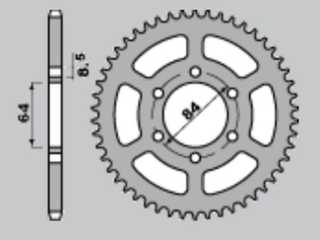 Zębatka tylna 809 44 suzuki dr 125se '94-'00  (łańc. 428)