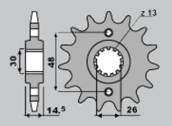 Zębatka przednia 339 14 honda vfr 800/cbr 1100 xx (jtf339.14)