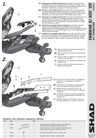 Stelaż kufra tylnego Shad do Yamaha Diversion XJ 600 N