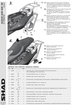 Stelaż kufra tylnego Shad do Suzuki GSR-600 ( 05 - 11)