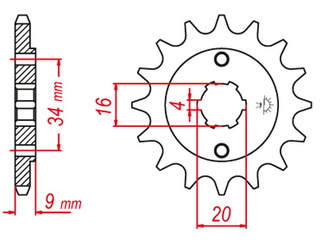 Zębatka przednia 2062 13 yamaha yfs200 blaster '88-'06, tt-r230 '05-'20, dt200 l '85 (jtf1554.13)