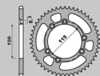 Zębatka tylna aluminiowa t7075 (ergal) 4423 53 beta 50rr, supermotard, fantic caballero (łańc. 420) kolor srebrny