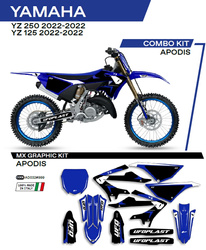 Komplet naklejek (oklein) yamaha yz 125/250 '22 apodikolor oem (niebieski/biały/czarny)