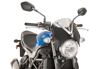 Przednia Szyba Retrovision + Panel Czarny Puig Do Suzuki Sv650 16-24 Przezroczysta