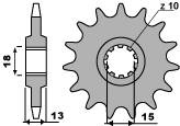 Zębatka przednia 155 14 18nc (łańc. 415)