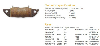 Dze cewka uzwojenia yamaha yfs 200 blaster yfs200 88-07