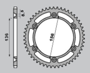 Zębatka tylna 4365 41 (a4152032410) suzuki dr 650 , freewind '96-'14