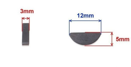 Klin wału korbowego motocykl Am6 3X12 50Ccm