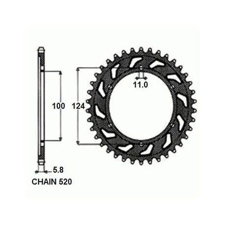 Zebatka napedzana stalowa sunstar sunr1-3435-42