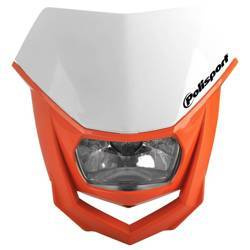 Polisport lampa przednia model halo (żarówka halogenowa) kolor biały/pomarańczowy