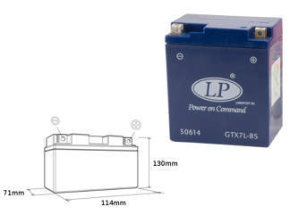 Landport akumulator żelowy gtx7-3 12v 6ah 114x71x131 bezobsługowy - zalany - zastępuje gtx7lbs l (10)