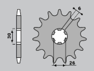 Zębatka przednia 568 17 yamaha xs 650 75-83, xs 500 (568-17) (jtf568.17)