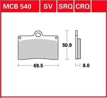 KLOCKI HAMULCOWE TRW MCB540SV