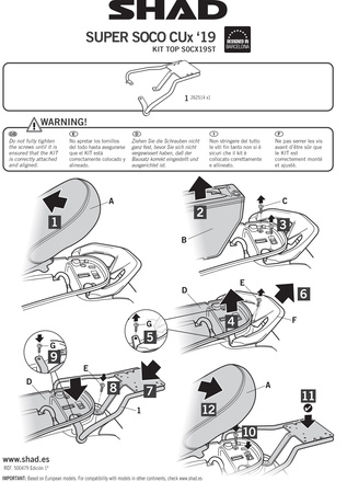 Stelaż kufra tylnego Shad do Super Soco CUX