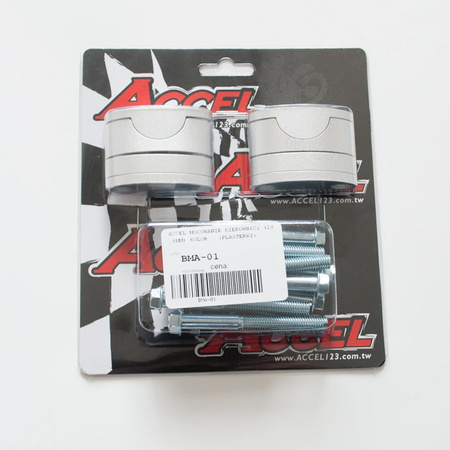 MOCOWANIE/PODWYŻKI KIEROWNICY (DÓŁ-28,6/GÓRA-28,6MM) (PLASTERKI 18+5+10+6=39MM) KOLOR SREBRNY (BMA-01SV)