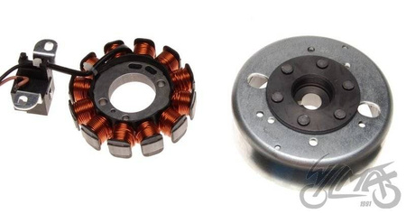 Stator iskrownik 12 cewek + koło magnesowe