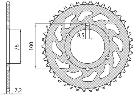 Zębatka tylna 4513 48 yamaha yzf 125r '08-'15 (jtr1844.48) (łańc. 428) (451348jt)