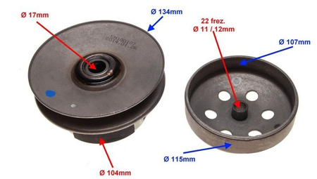 Sprzęgło kompletne do skuterów Piaggio Aprilia