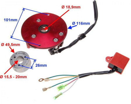 Stator iskrownik z modułem do pojazdów enduro