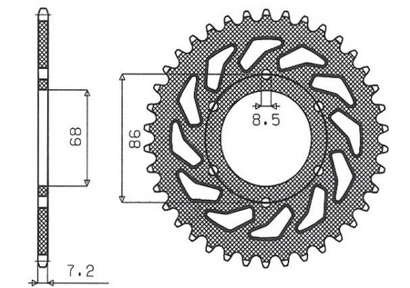Zębatka tylna 468 46 kawasaki bn 125 eliminator '98-'09 (jtr468.46) (łańc. 428) (46846jt)