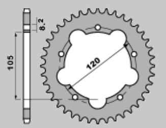 Zębatka tylna 3565 51 aprilia rx 50 92-98 (2056-51) (jtr24.50) łańc.420