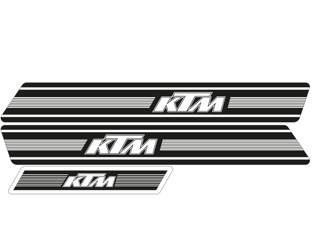 Komplet naklejek (oklein) ktm g'74-'76, replica oem ktm, czarne tło