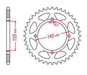 Zębatka tylna 857 39 yamaha xt 600 '83-94, xt 600z tenere 87-89, yfm700, yfz450, yfm350 (jtr857.39)